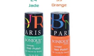 Bonjour Paris nail polish orane and green